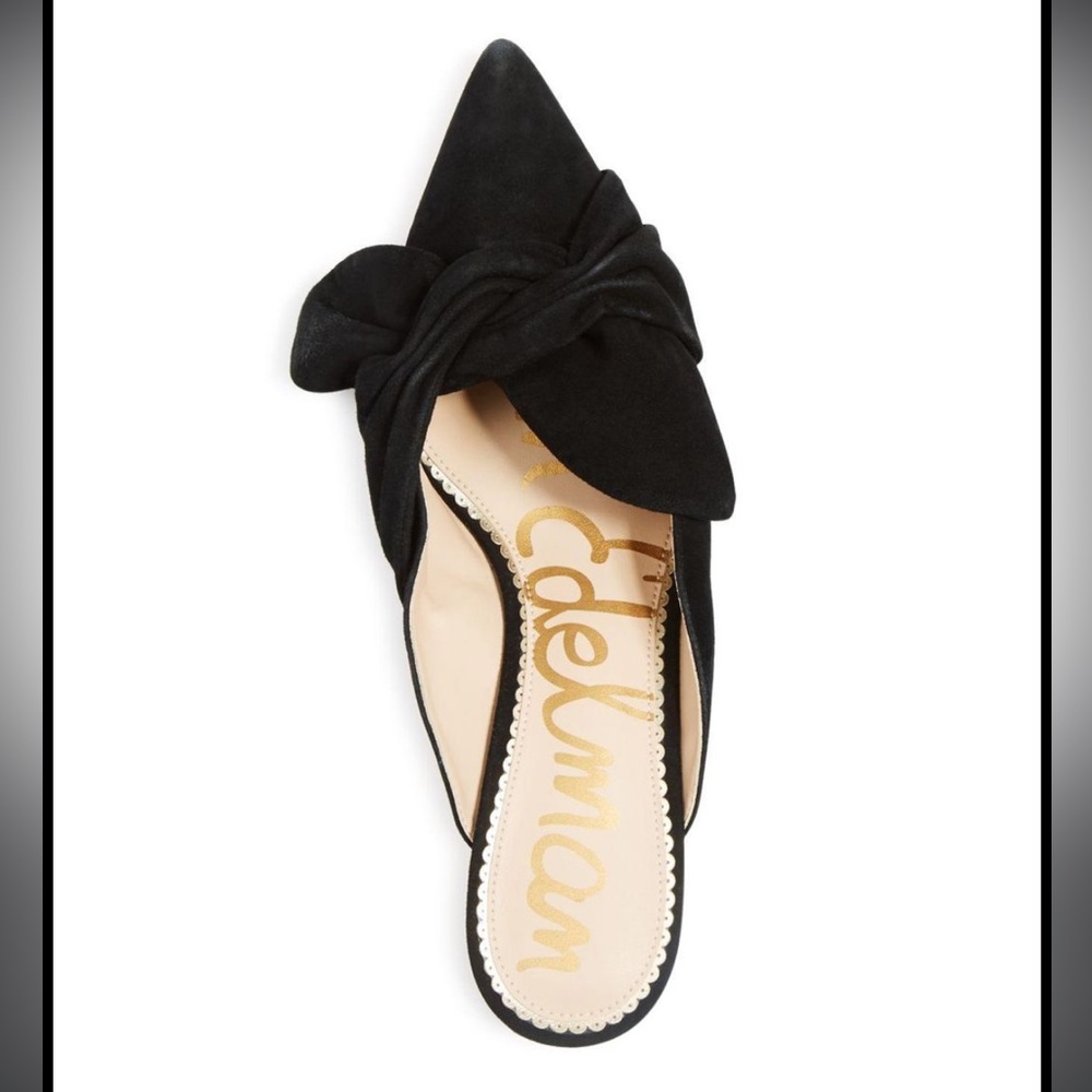 SAM EDELMAN Laney kitten pointed toe mule heel black